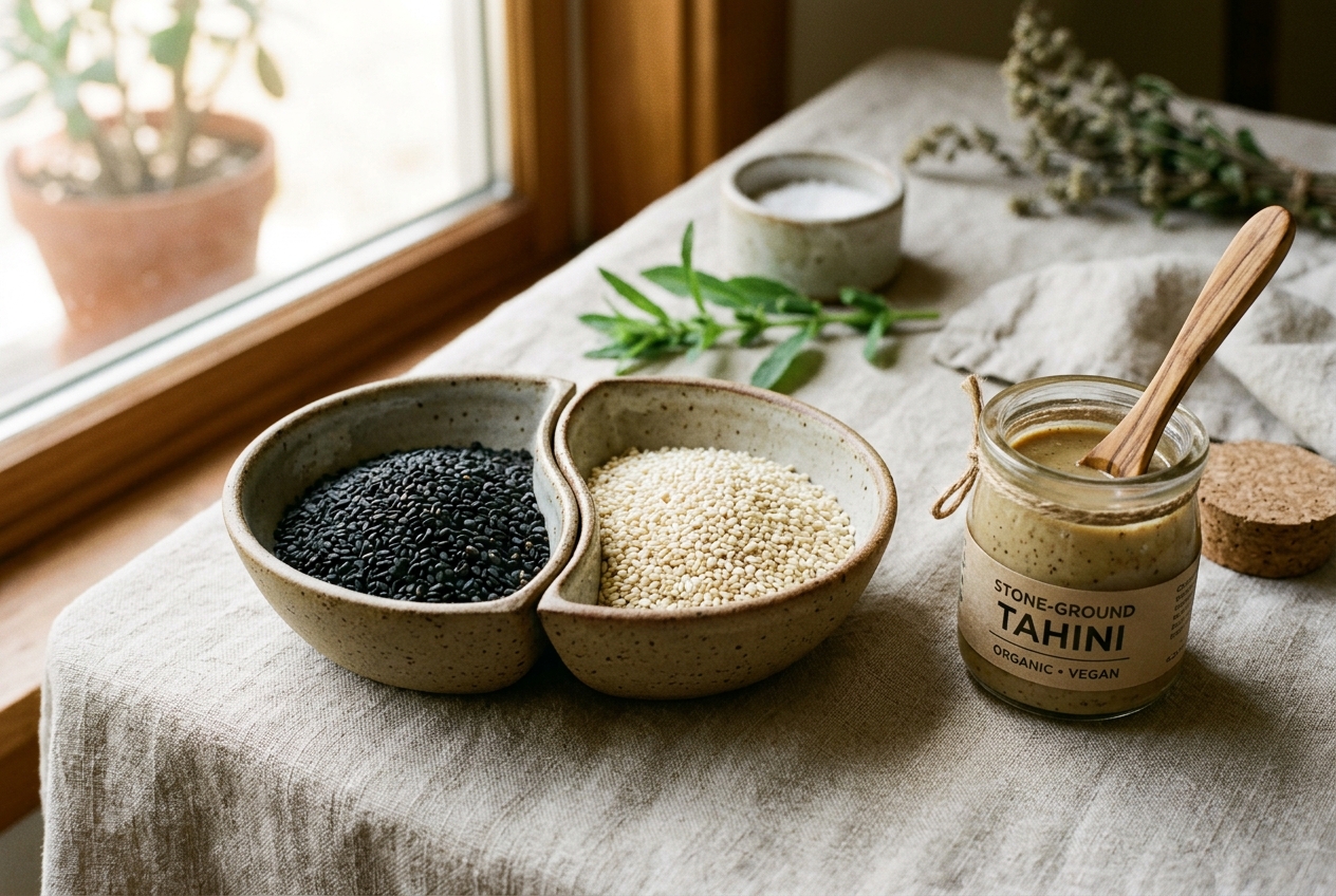 Black vs. White Sesame Seeds: The Calcium Absorption Trap & The 400% Tahini Bioavailability Rule