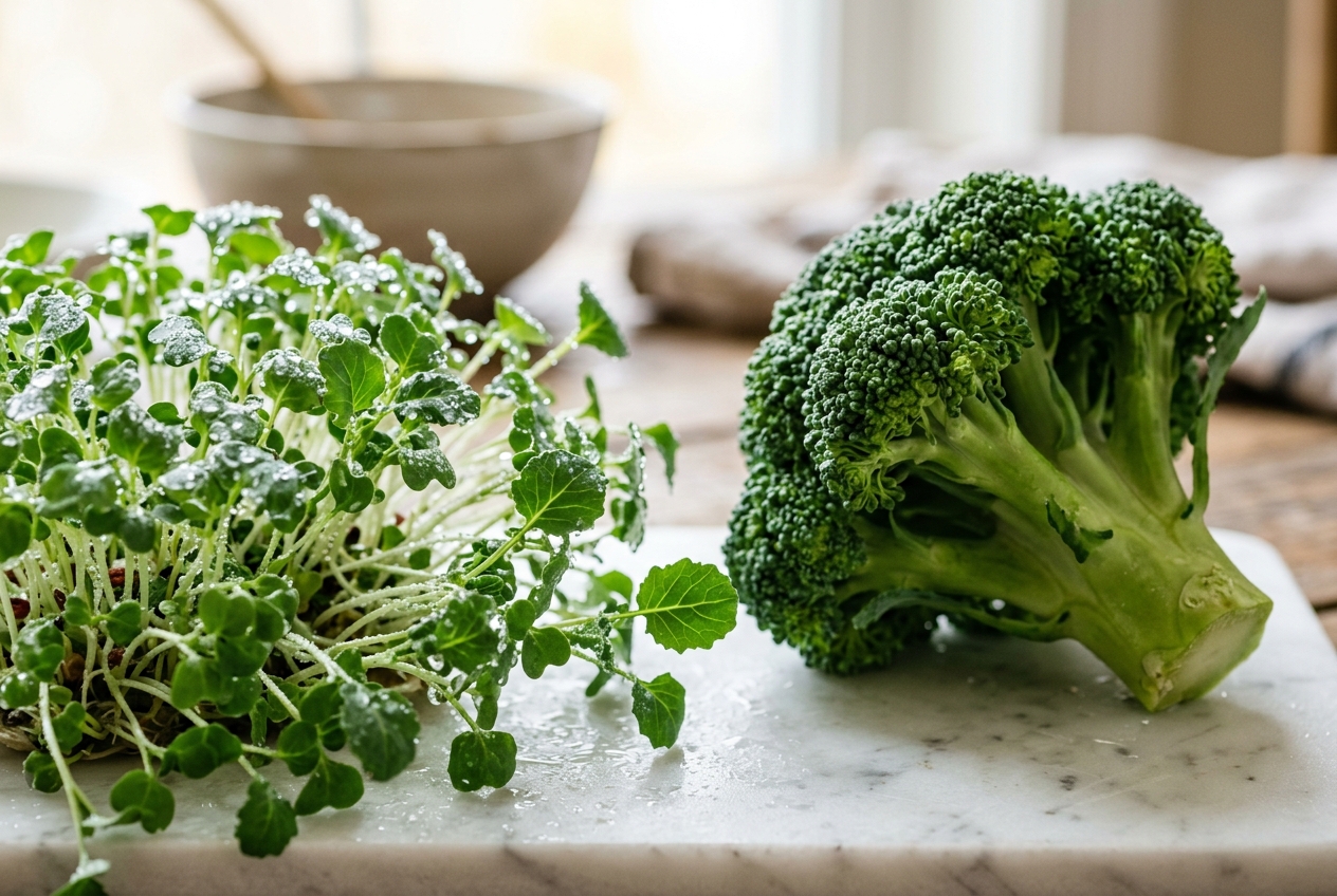 Broccoli Sprouts vs. Mature Broccoli: The 50x Sulforaphane Multiplier (Heat & Myrosinase Guide)